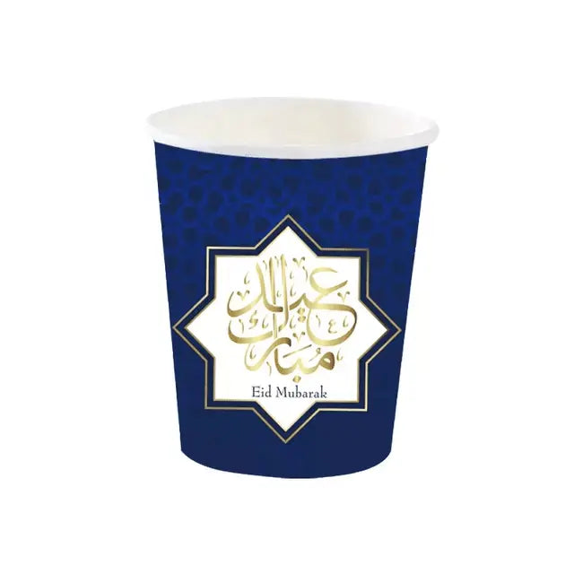 Eid bekers blauw 5 stuks - Bazaarwinkel