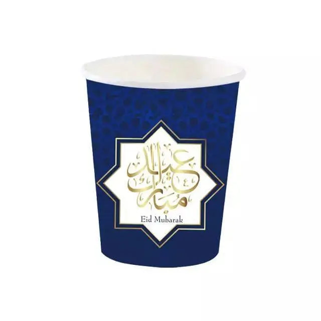 Eid bekers blauw 5 stuks - Bazaarwinkel